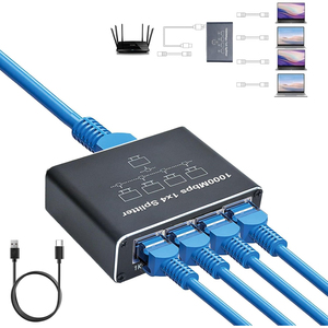 ตัวแปลงสัญญาณกิกะบิต1000Mbps, ตัวแยกสัญญาณอินเทอร์เน็ต1ถึง4 RJ45ตัวขยาย8P8C อะแดปเตอร์เครือข่ายกล่องสวิตช์อุปกรณ์อีเธอร์เน็ตใหม่ - Product Image 2