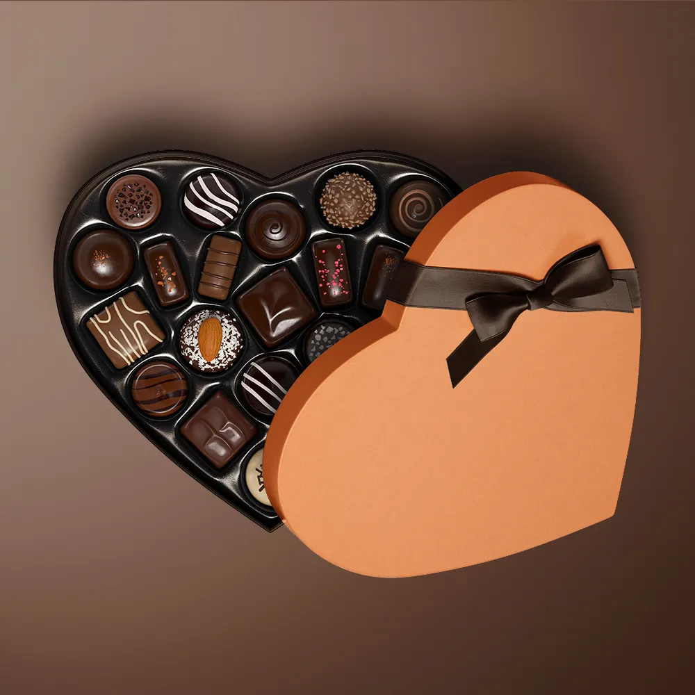 Herzförmige Box mit individuellem Logo Deckel und Boden wiederverwendbare matte prägene Goldfolie für Schokolade Süßigkeiten Kuchen Geschenkbox aus Papier