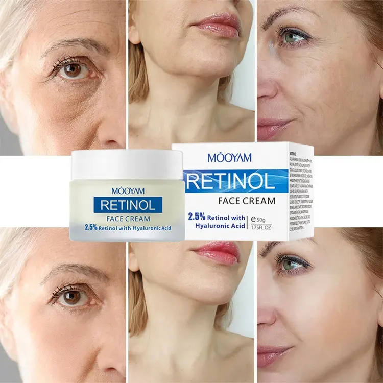 Retinol-crema Facial antienvejecimiento, crema reafirmante de día nocturno para el cuello, reafirmante, estiramiento de ácido hialurónico