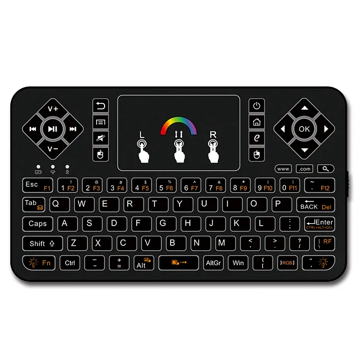 Miniteclado inalámbrico de 80 teclas, teclado Usb, Air-Mouse, cambio de 7 colores