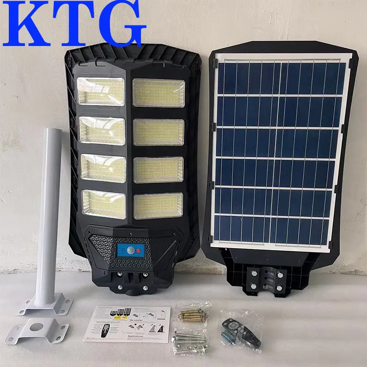 2024 Neuankömmling hoch hell 6m Mast installieren 2000w 1500w 1000w 800w 600w AIO Solar LED Straßen laterne ABS mit Klemme und Arm