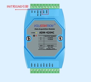 ADM-4204C 4-channel <strong>Analog</strong> <strong>Output</strong> <strong>Module</strong> RS-485 to 0-20mA/4-20mA/0-10V/0-5V Modbus RTU ADM-4204C
