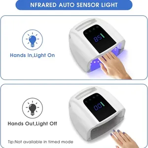 Lámpara de uñas LED UV recargable de 96W, luz UV para uñas de gel con sensor automático de base de metal y 4 Ajustes de temporizador, luz UV para uñas de salón - Product Image 3