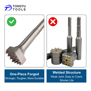 SDS Max Bushing Tool Bit 1-1/4 "X 8-3/4" , 16 Zähne Hartmetall kopf buchsen meißel zum Entfernen der Beton oberflächen aufhellung beschichtung - Product Image 5