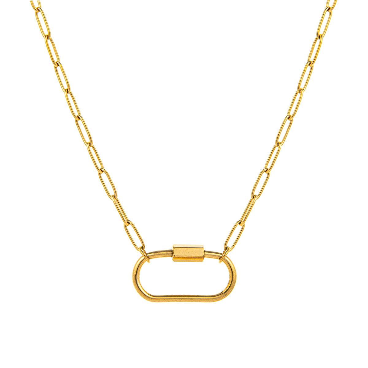 Catena con moschettone ovale grande Paperclip (oro)