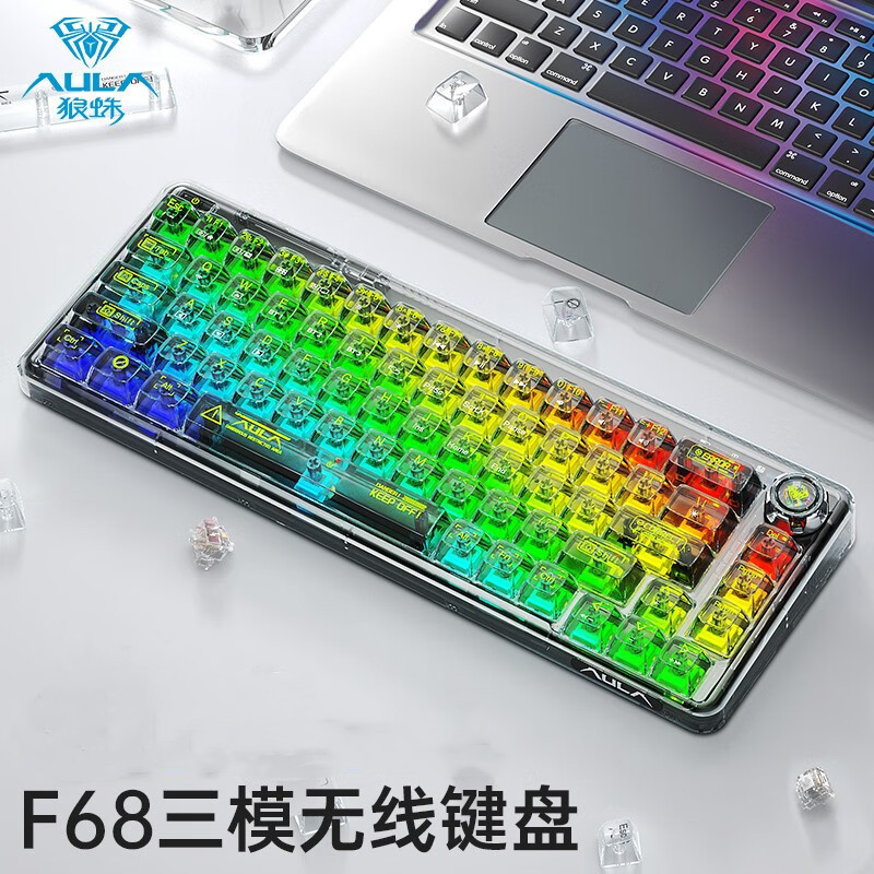 Transparent black single keyboard