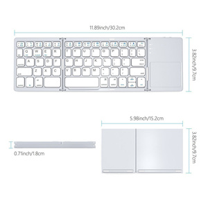 Miniteclado plegable inalámbrico BT con panel táctil, para Windows, Android, IOS - Product Image 3