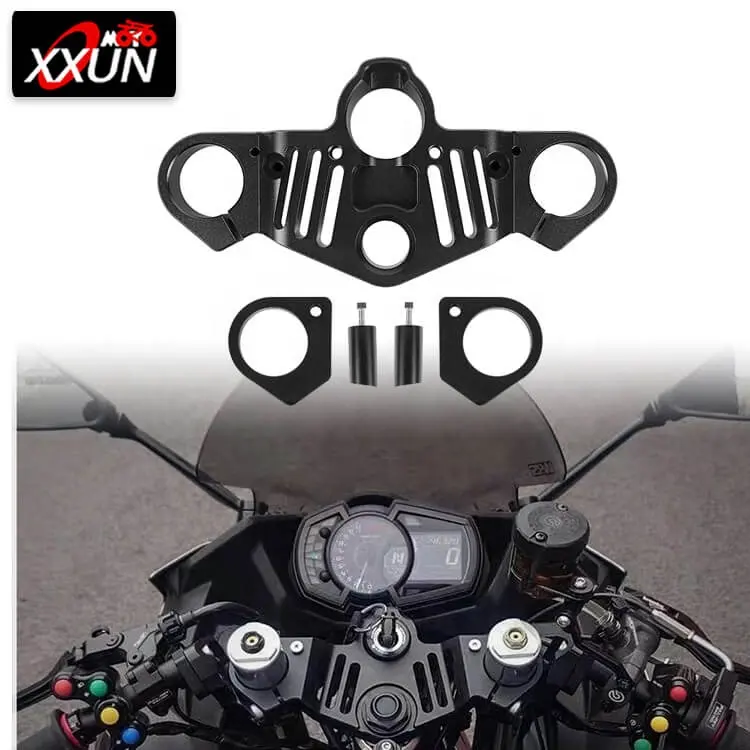 XXUN थोक मूल्य मोटरसाइकिल शीर्ष ट्रिपल दबाना कावासाकी के लिए ऊपरी कांटा धारक पैनल ट्रिपल दबाना कांटा Ninja400 Z400 2018-2023