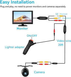 5 Inch HD Car Monitor Screen Reversing for <strong>Reverse</strong> Rear View Camera Security Monitor Parking Assistance - Product Image 5