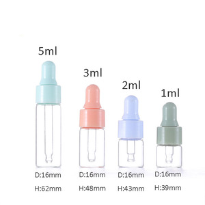 Botellas pequeñas vacías al por mayor del aceite esencial de la aromaterapia del vidrio del gotero de 1ml 2ml 3ml 5ml - Product Image 3