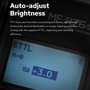 トップランクの製品MF-R76C TTLマクロリングフラッシュ、キヤノン用ソフトで均一なライト