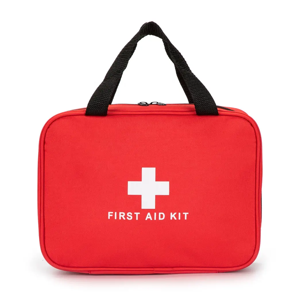 Jipemtra Red First Aid Bag Empty Travel Rescue Pouch First Responder Storage Compact Medicine Bags for Car Home Outdoors