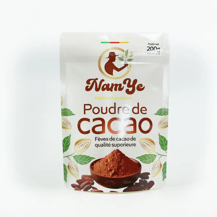 Impressão digital Fabricantes personalizados embalagens de alimentos com zíper saco plástico saco de coco em pó com zíper