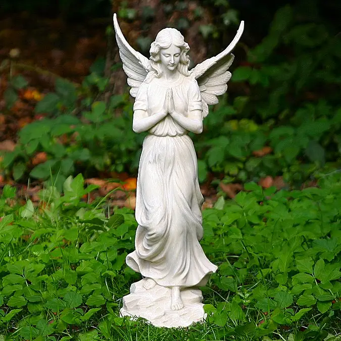 Sculptures de jardin d'ange en résine fibre de verre, 12 pouces, fournitures immédiate d'usine