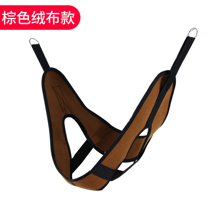 Ceinture de traction en velours marron