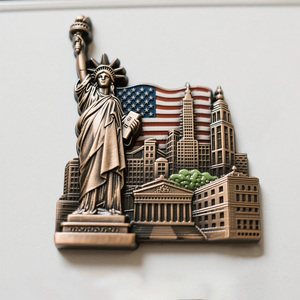 Bán Buôn Tùy Chỉnh Thiết Kế 3D Kim Loại Nghệ Thuật Deco Thân Thiện Với Môi Hình Dạng Tùy Biến Quốc Gia Thành Phố Điểm Du Lịch Tủ Lạnh Nhà - Product Image 5