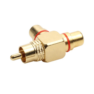 2pcs/1pair High Quality Gold Plated <strong>RCA</strong> Male to <strong>2</strong> Female <strong>RCA</strong> <strong>Splitter</strong> Adapter AV Video Audio T Plug <strong>RCA</strong> 3 Way Plug R Connector - Product Image 5