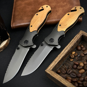 2024 nóng bán X50 gỗ ô liu xử lý tùy chỉnh ngoài trời EDC cắm trại cứu hộ cứu hộ chiến thuật gấp túi dao gấp - Product Image 3