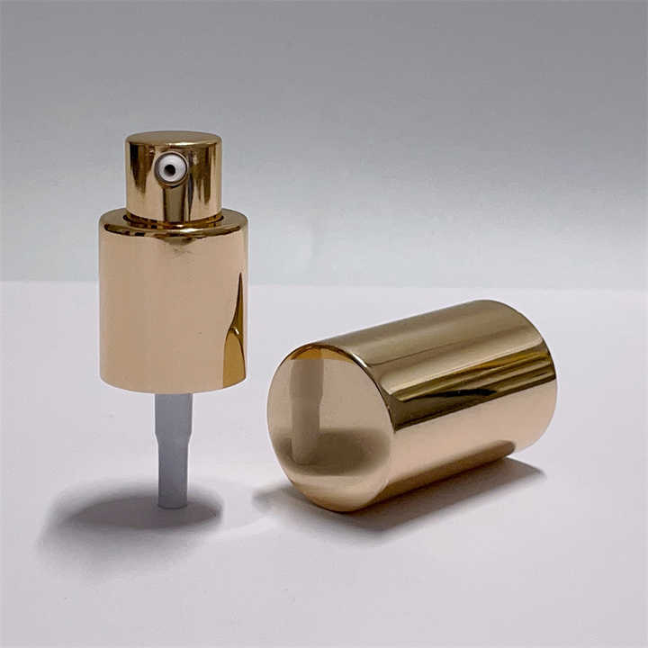 Gratis Monster 18/410 Aluminium Glanzend Goud Room Pomp Kip Mond Cosmetische Dispenser Pomp Behandelingspomp Met Aluminium Full Cap