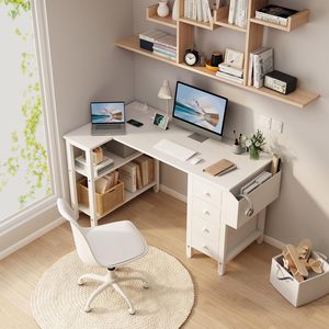 Bàn góc với ổ cắm điện cho phòng ngủ văn phòng tại nhà-Tùy chỉnh Amazon - Product Image 4