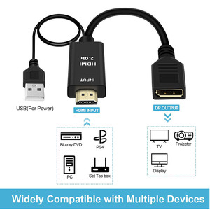 4K <strong>HDMI</strong> to Display Port Cable Adapter Converter with USB Power Male to Female <strong>HDMI</strong> to DP Adaptor - Product Image 2