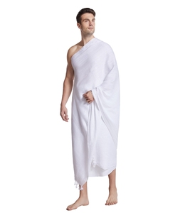 Premium Saudi <strong>Ihram</strong> Hajj <strong>Towel</strong> - White Cotton Muslim Robe for Worship - Product Image 3