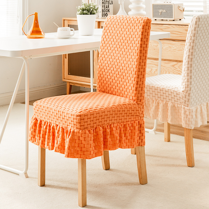 Orange vif - Housse de chaise jupe