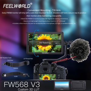 FEELWORLD工厂价格FW568 V3 6英寸摄像机监视器3D LUT高清1080p HDMI输入输出批量订购定制现场监视器 - Product Image 4
