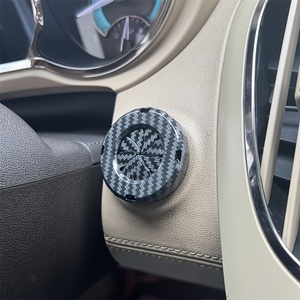 One-Click Ring Engine Anti-Scratch ABS <strong>Push</strong> <strong>Start</strong>/Stop <strong>Button</strong> Cover Carbon Fiber Motorcycle Ignition Key Switch Interior Kits - Product Image 2