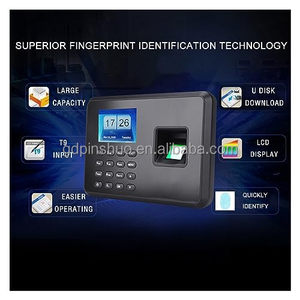 A2 Black Color Time Attendance Clock Terminal with 125K RFID Card <strong>Function</strong> &amp; Reset Feature English Version Report <strong>Excel</strong> - Product Image 3