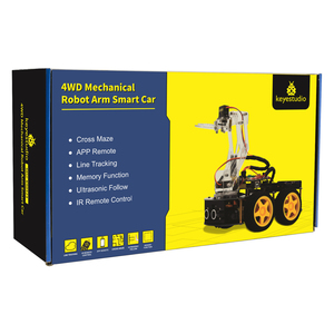 Braccio Robot meccanico multifunzione 4WD 2 in 1 + kit auto robot intelligente per giocattoli radiocomandati con stelo Arduino
