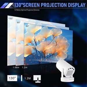 HY300 Pro Plus新着ホームシアター720PビデオポータブルプロジェクタースマートAndroid 11.0 WIFIクアッドコアミニProyector - Product Image 4