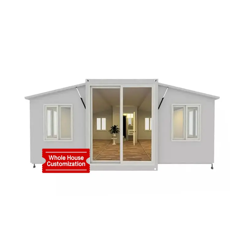 Casa contenedor con marco de estructura de acero ligero hecha casa contenedor de oficina portátil con color personalizado