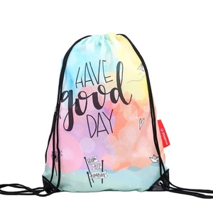 Promoción de sublimación personalizada GymSack Vote bolsa con cordón impermeable Nylon poliéster elección tirar de la cuerda dibujar mochila con cuerda - Product Image 1