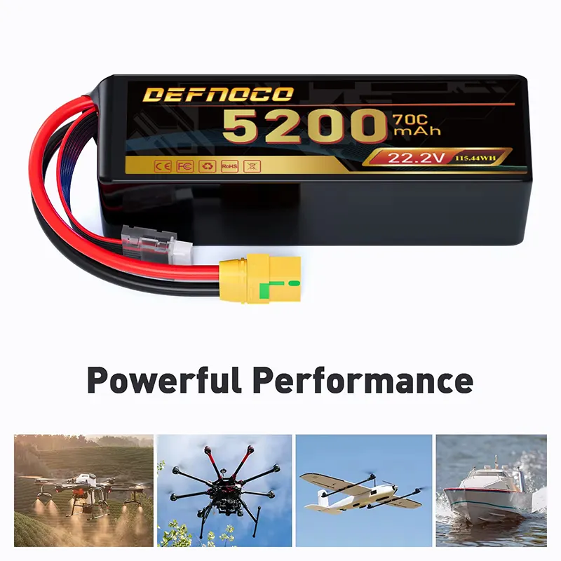 ダークリチウム5200mah 6s 5000mah 22.2V 60C XT60 RC LiPoバッテリーエアドローン高放電C定格性能ヘリコプター