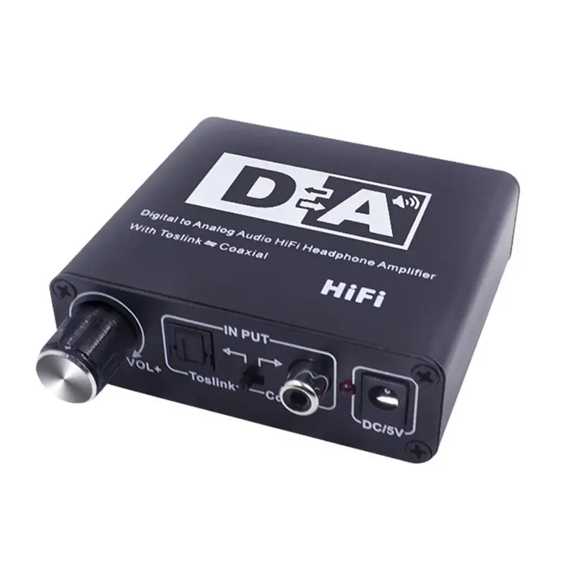 HIFI 24 Bit DAC AMP Digitaler Analog-Audio-Konverter Dekoder 3,5 mm AUX RCA Verstärker-Adapter Toslink Audio-Splitter-Konverter