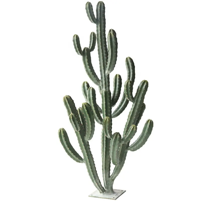 Large-Sized Artificial Cactus with Iron Base for Showcase Decoration Green Plant Landscape Desert Artificial Plant