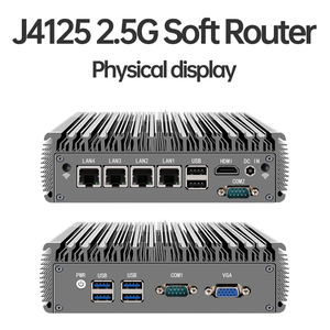 J4125 N5105 Processor Mini PC Fanless Soft Router with LAN HD VGA Dual Port Industrial <strong>Computer</strong> &amp; Accessories Firewall <strong>Device</strong>