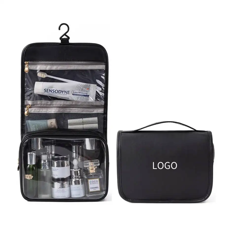 Bsci Fabriek Luxe Opknoping Roll-Up Make-Up Tas Parfum Organizer Opvouwbare Cosmetische Waskit Reizen Toilettas