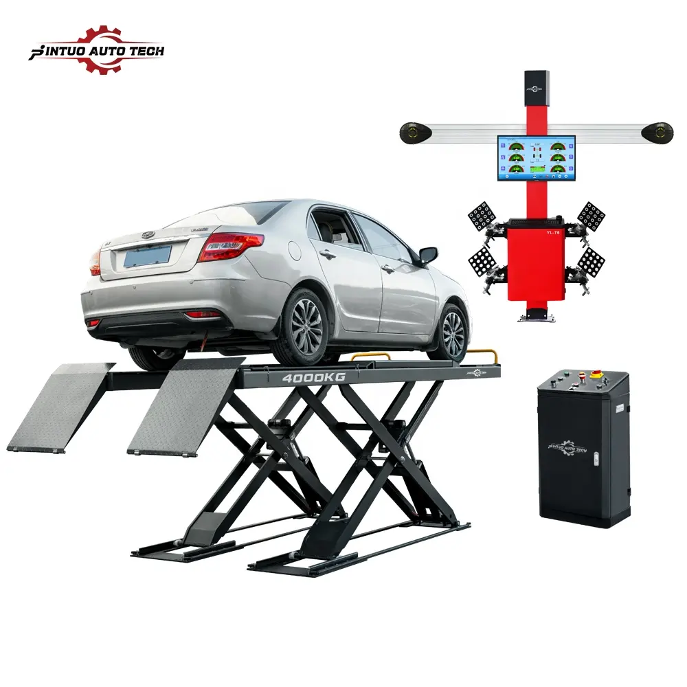 Jintuo Cheap Hydraulic Car Lifting Equipment Car Scissor Lift Car Lift for Alignment machine 3d wheel