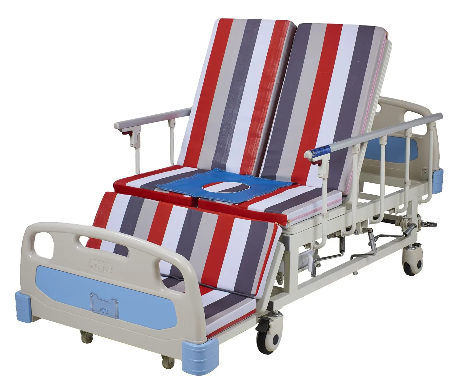 Approvisionnement d'usine CE approuver lit d'hôpital manuel de soins à domicile pour patients handicapés avec bassin de lit de toilette