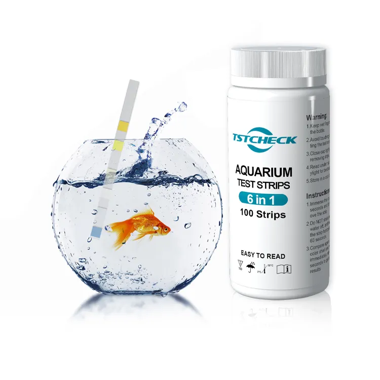 Groothandel Aquarium Test Strips 6 In 1 Voor Zoet-en Zoutwater-Visvijver Test Kit