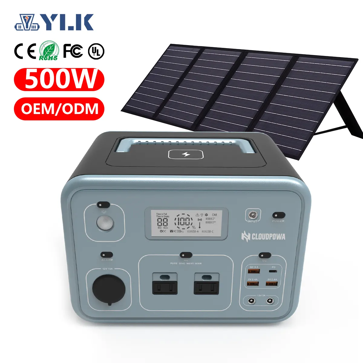 Affidabile batteria di accumulo di energia batteria solare al litio 500W sistemi di accumulo di centrali elettriche portatili