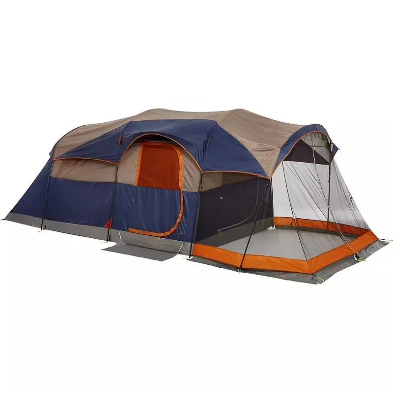 De 4 Windows En Grond-Niveau Air Vent Bieden Met Mesh Deur Dubbele Laag Familie Outdoor Camping Missie 8-Persoon Tunnel Tent