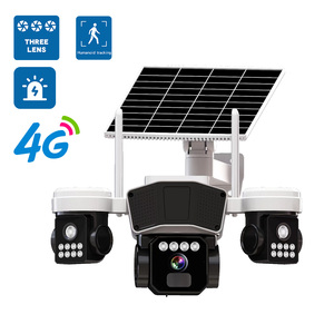 6MP güneş enerjili 4G Sim kart IP güvenlik kamera 3PTZ gece görüş İki yönlü ses pil insan algılama alarmı 3-Lens 3-ekran - Product Image 5