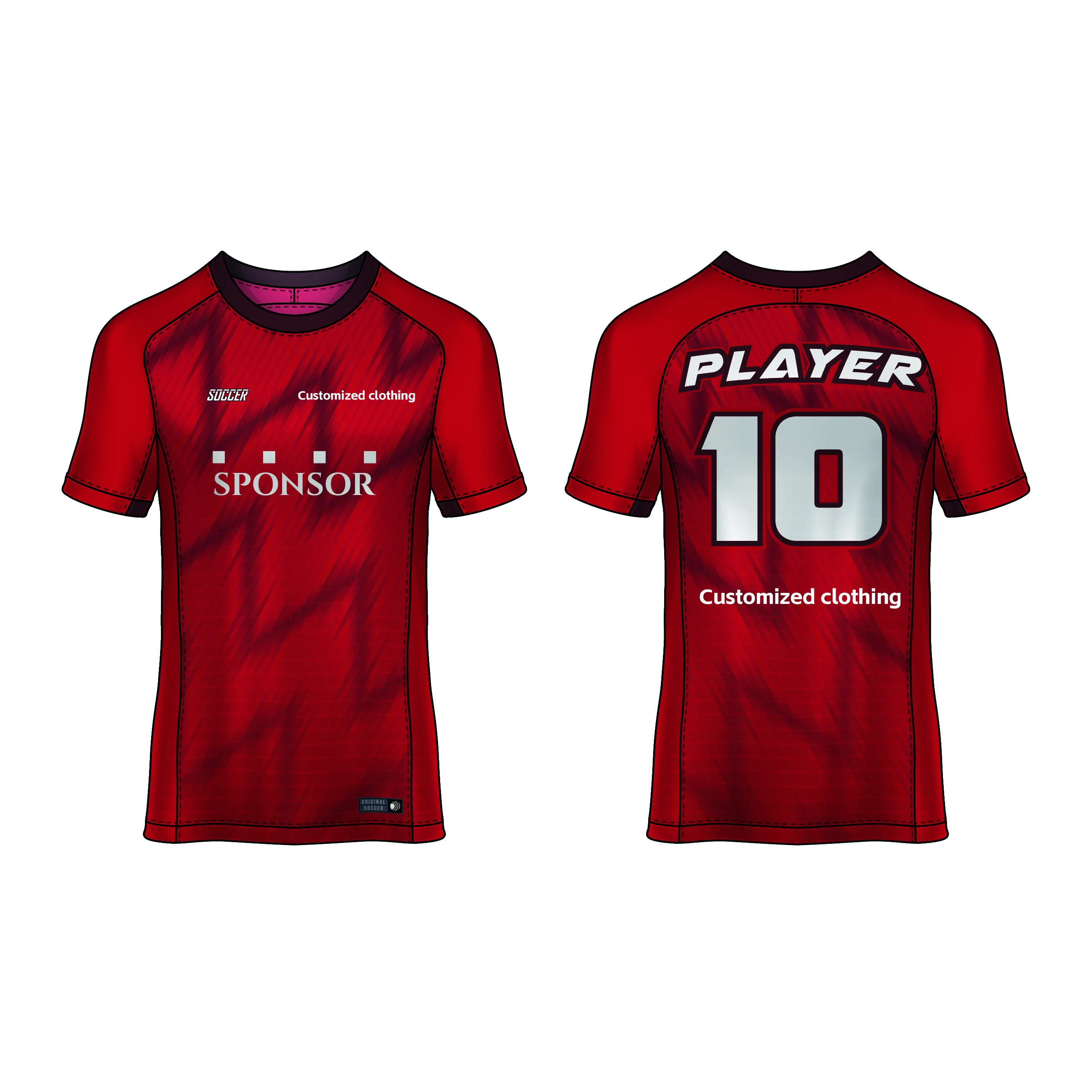Camisa de futebol americano de malha costurada personalizada, camisa de futebol de clube