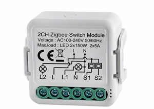 Mini interruptor zigbee inteligente 16a, interruptor de diy com suporte para controle de 2 vias