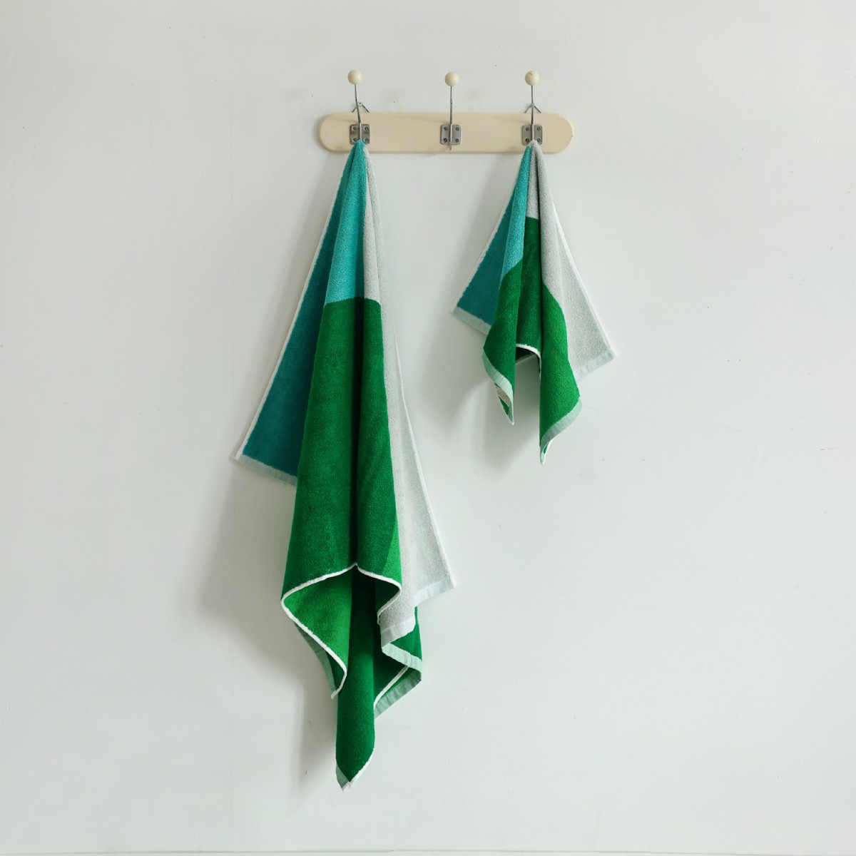Carrés géométriques-bleu et vert