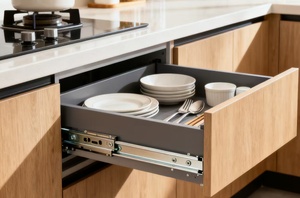 Soft-Close Schubladenauszüge aus Metall, Ersatzteil, Vollauszug mit Kugellager, Seitenmontage, Schubladenpuffer - Product Image 5