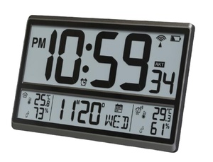 YOUTON Jumbo-Display mit großen Ziffern Atomic Selbst einstellung Selbst einstellendes DCF WWVB Digitales Wanduhr Elektronisches LCD-Display Neujahr